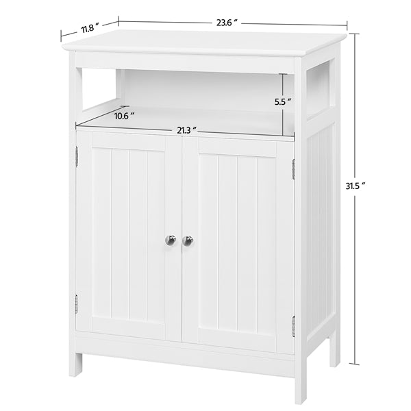 Topeakmart Bathroom Storage Cabinet Multifunctional Floor Cabinet w/Adjustable Shelf White