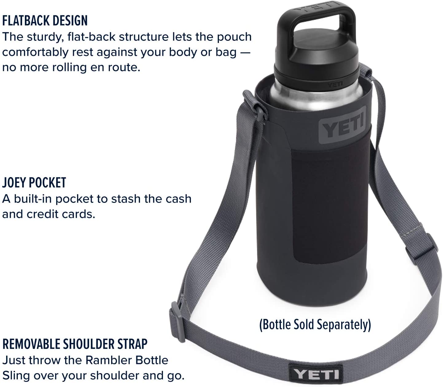 YETI Rambler Bottle Sling， Charcoal