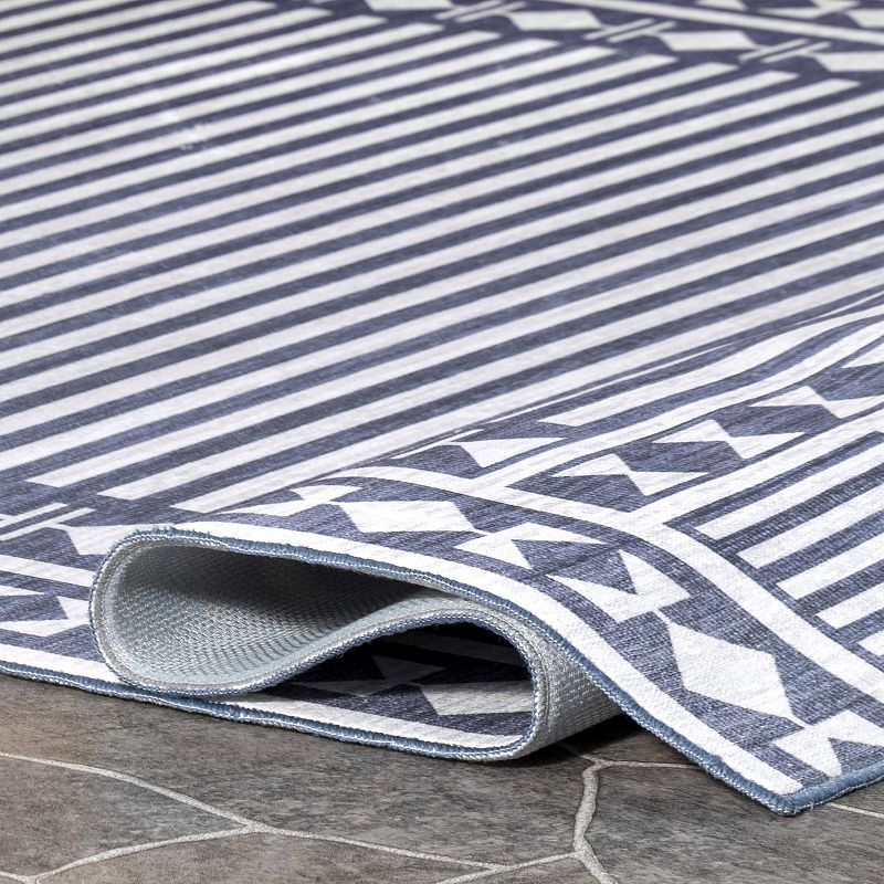 nuLoom Lacie Multi Striped Machine Washable Indoor/Outdoor Area Rug