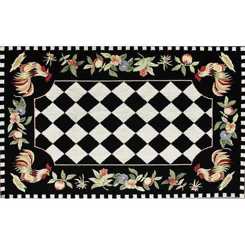 nuLOOM Heritage Framed Rooster Wool Rug