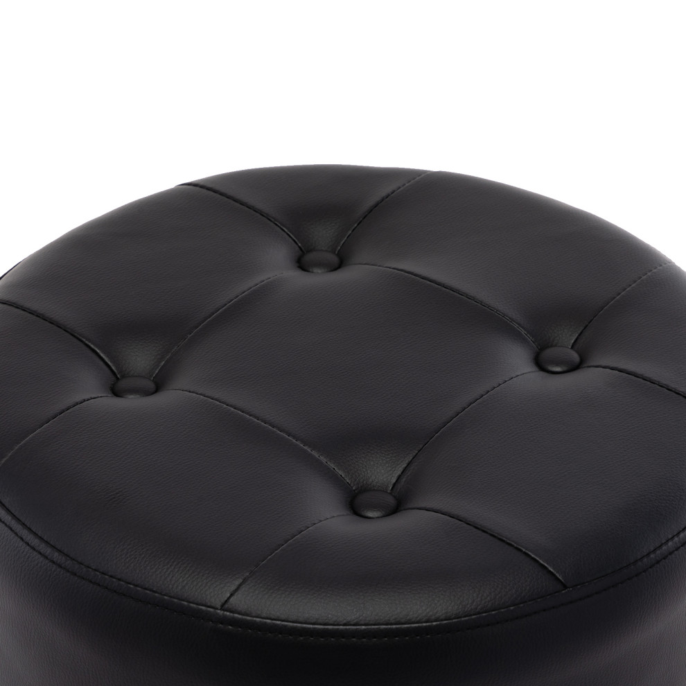 Round Swivel Faux Leather Vanity Stool   Contemporary   Vanity Stools And Benches   by Duhome inc  Houzz