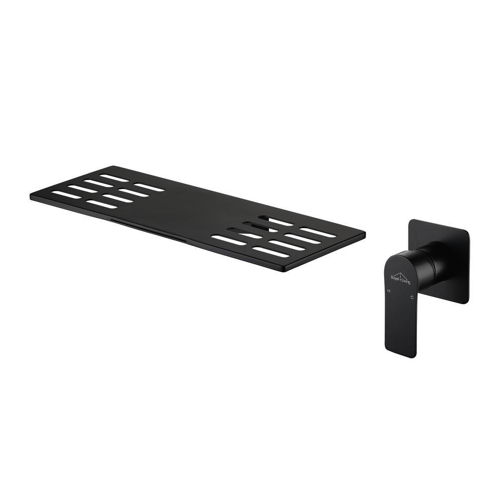 Boyel Living Single Handle Wall Mounted Faucet with Valve in Matte Black SMD-2417B