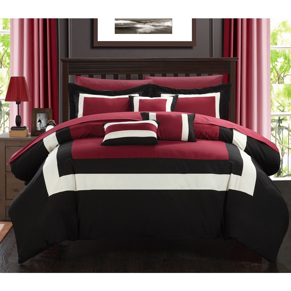 Copper Grove Minesing 10 pc. Red  White  and Black Bed in a Bag Set