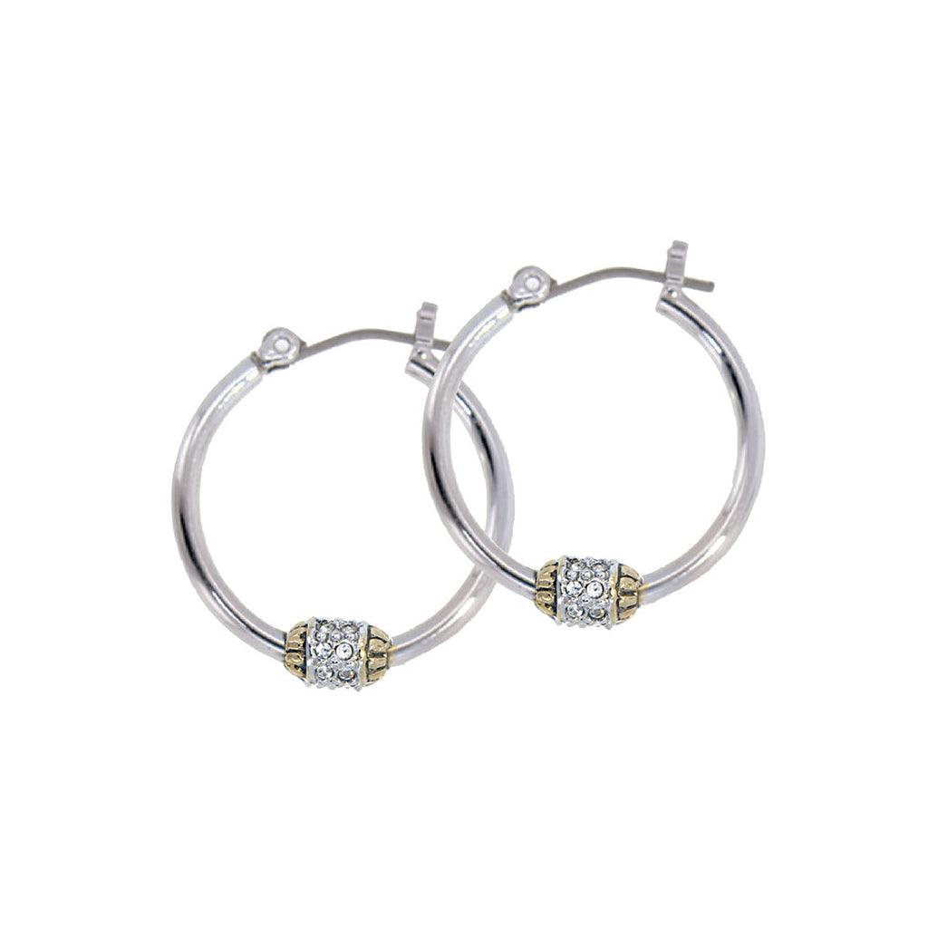 John Medeiros  Beaded Pavé Hoop Earrings