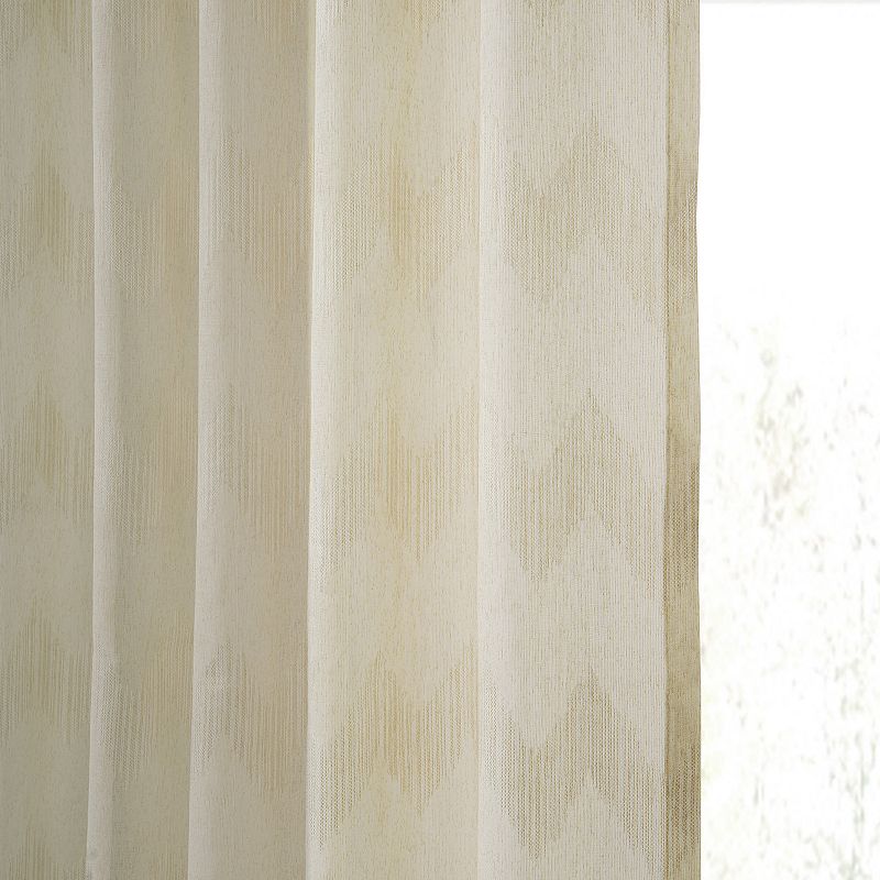 EFF 1-panel Sirius Patterned Linen Sheer Window Curtain