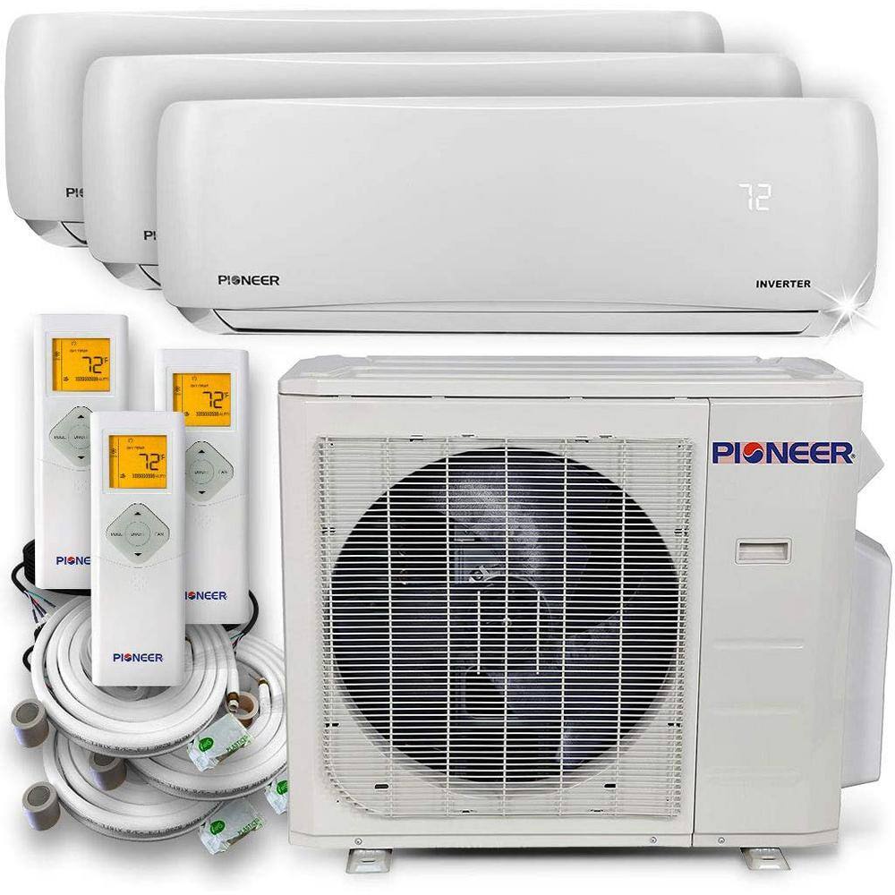 Pioneer Multi 27000 BTU 3 Ton 22 SEER Triple (3) Zone Wall Mount Air Conditioner Heat Pump Ductless Mini Split 208230 V WYS030GMHI22M3