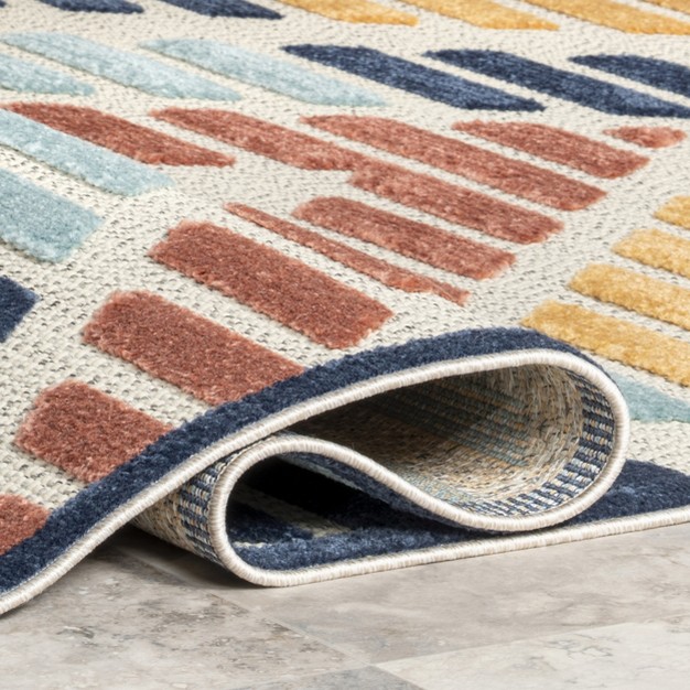 Nuloom Brinn Geometric Striped Indoor outdoor Patio Area Rug