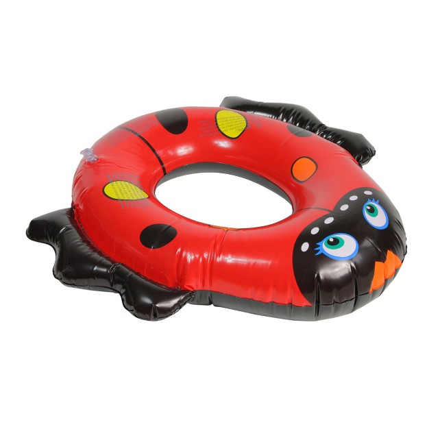 Ladybug Inflatable Children x27 s 1 person Swimming Pool Ring Tube Pool Float Red black