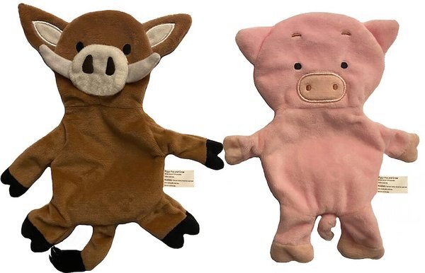 Piggy Poo and Crew Pig and Boar Paper Crinkle Squeaker Toy， 2 count