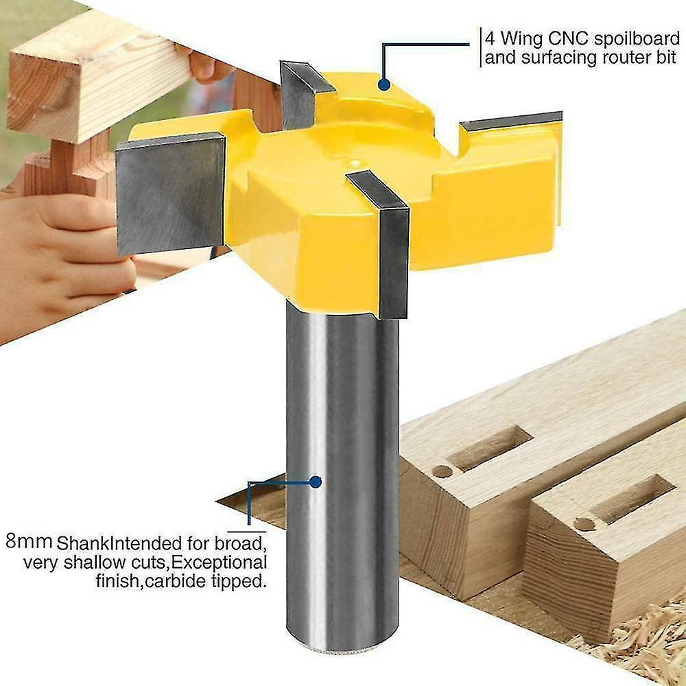 Surface Milling Cutter， 8 Mm Shank Cleaning Lower Router Bits Surface Planing Cutter Diameter Cleaning Lower Joinery Cutter， Wood Planer For Woodworki