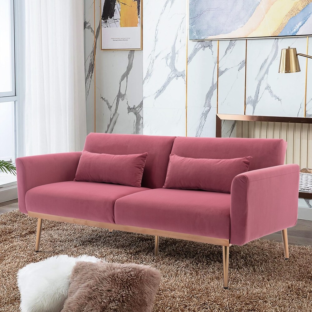 SOFA   Velvet Sofa   Accent sofa .Loveseat Sofa with Metal Feet