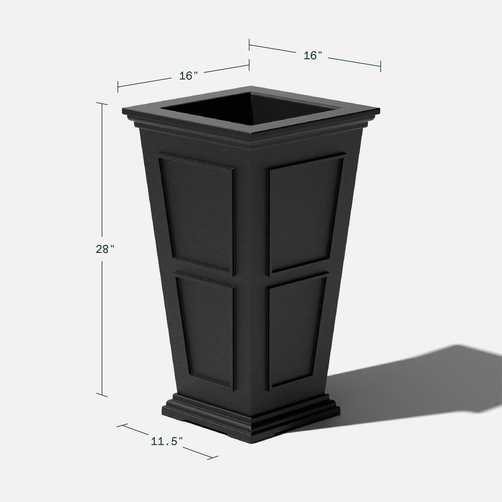 Veradek Brixton Series 28 in. T Black Plastic Planter (2-Pack) BXVTL28B-2PK