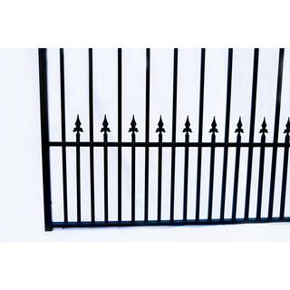 ALEKO Prague Style 12 ft. x 6 ft. Black Steel Single Swing Driveway Fence Gate DG12PRASSW-HD