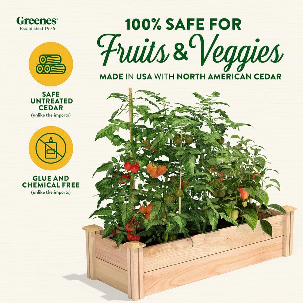 Greenes Fence 16 in. x 4 ft. x 11 in. Premium Cedar Raised Garden Bed RC164812P