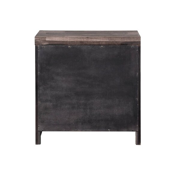 Rustic Juniper Nightstand with 2 DrawersandPlank Pattern - Dark Cherry - - 34266557