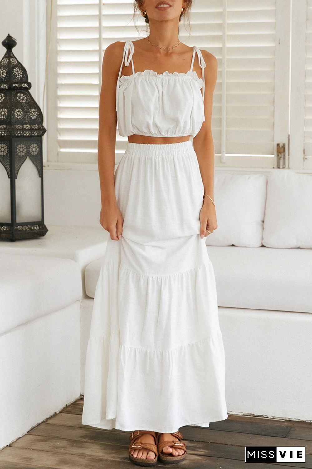 Sunlit Romance Two-Piece Swing Dress