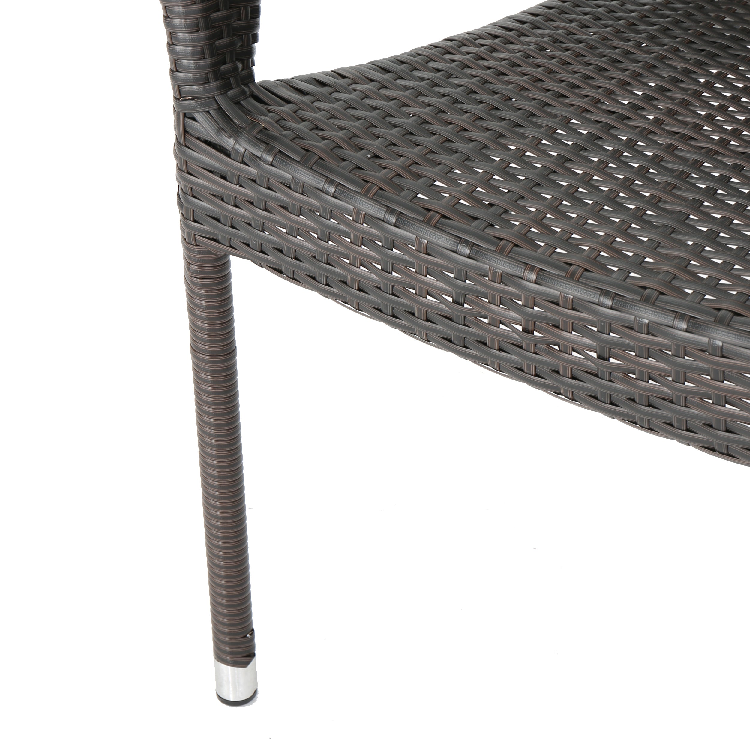 Del Mar Outdoor 3pc Multibrown Wicker Bistro Set