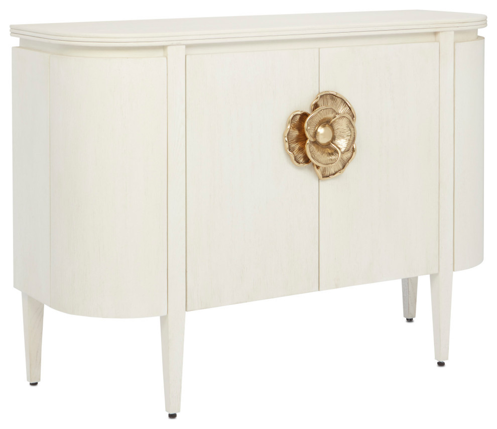 Briallen White Demi Lune   Transitional   Accent Chests And Cabinets   by Currey  ampCompany  Inc.  Houzz