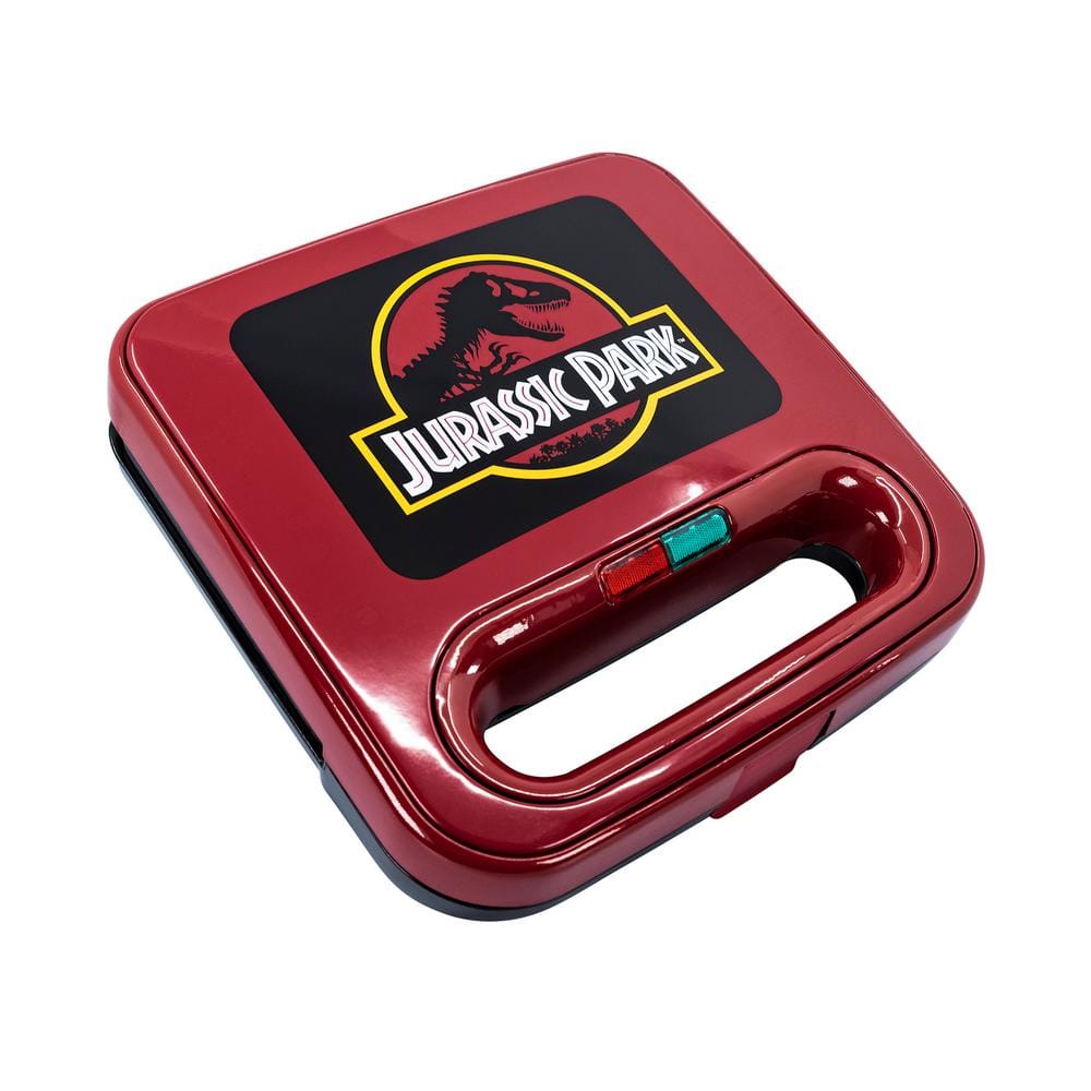 Uncanny Brands Red 900W Jurassic Park Grilled Grilled Cheese Sandwich Maker PP-JUR-JP