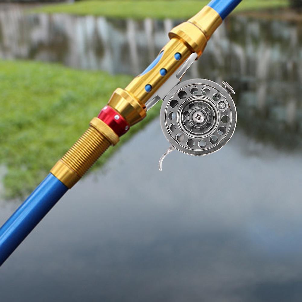 Outdoor Metal Ice Fishing Rod Front Wheel Right Hand Reel With Brake Accessory50(with Guides)