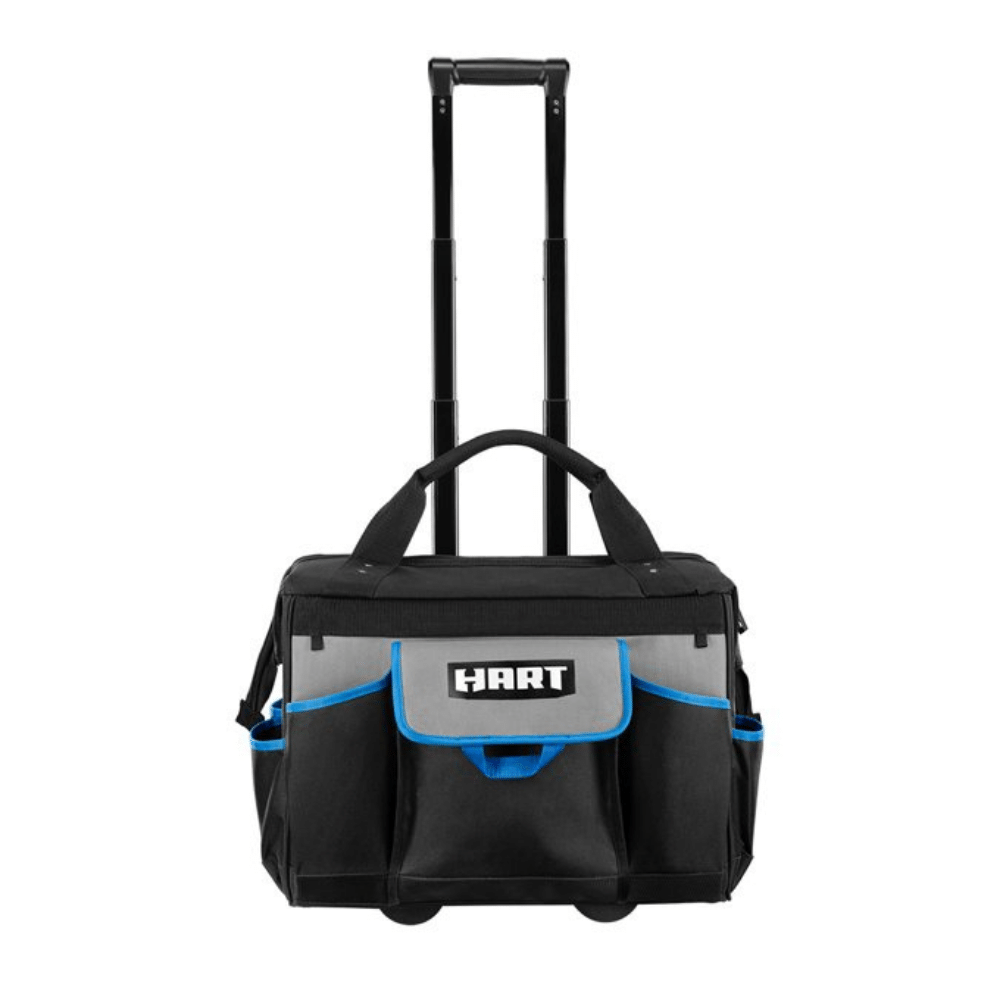 Hart 18-Inch Rolling Tool Bag， Waterproof Bottom， Telescoping Pull Handle