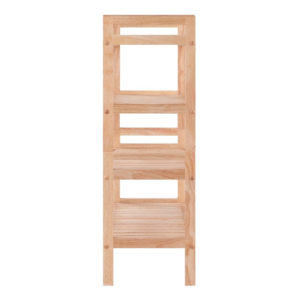 Winsome Mercury Natural Solid Wood Stackable Shoe Rack Set   2 Piece