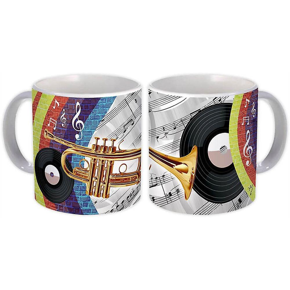 Gift Mug: Trumpet and Vinyl Musician