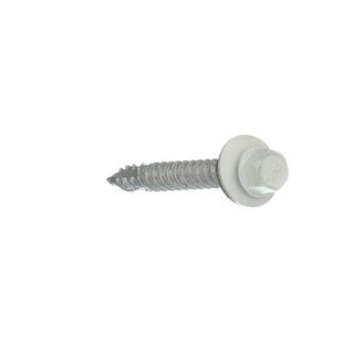 Gibraltar Building Products 1-12 in. Wood Screw #10 Galvanized Hex-Head Roof Accessory in White (250-PieceBag) 987682