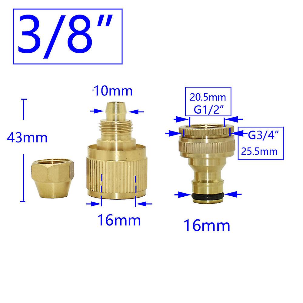 1/2andquot; 5/8andquot; 3/4andquot; Garden Hose Quick Connector Brass Kit Female 1/2 3/4 Inch Thread Joint Irrigation Hose 8/11 16mm 20mm Adaptor 1pc