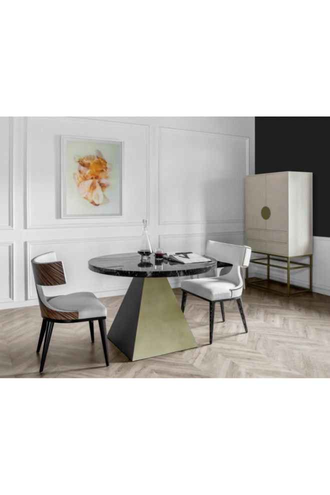 White Hourglass Studded Dining Chair  Andrew Martin Oscar   Transitional   Dining Chairs   by Oroa   Distinctive Furniture  Houzz