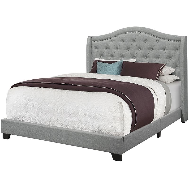 Monarch Tufted Upholstered Queen Bed