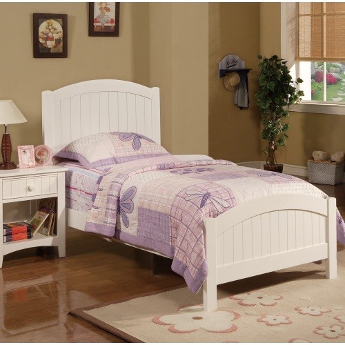 White Color Twin Size Bed Youth Bedroom Furniture ...