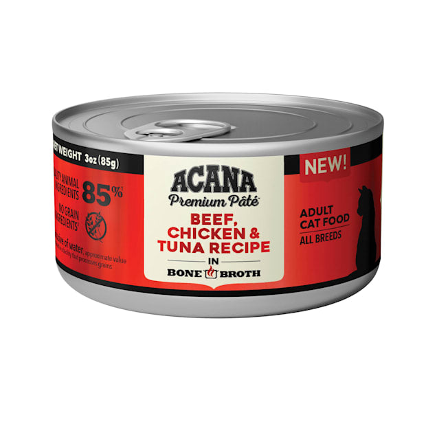 Acana Beef， Chicken And Tuna Grain Free with Bone Broth Cat Wet Food