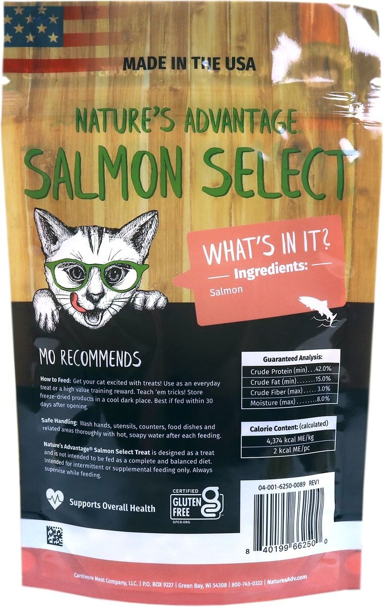 Nature's Advantage Salmon Select Cat Treats， 2.5-oz bag