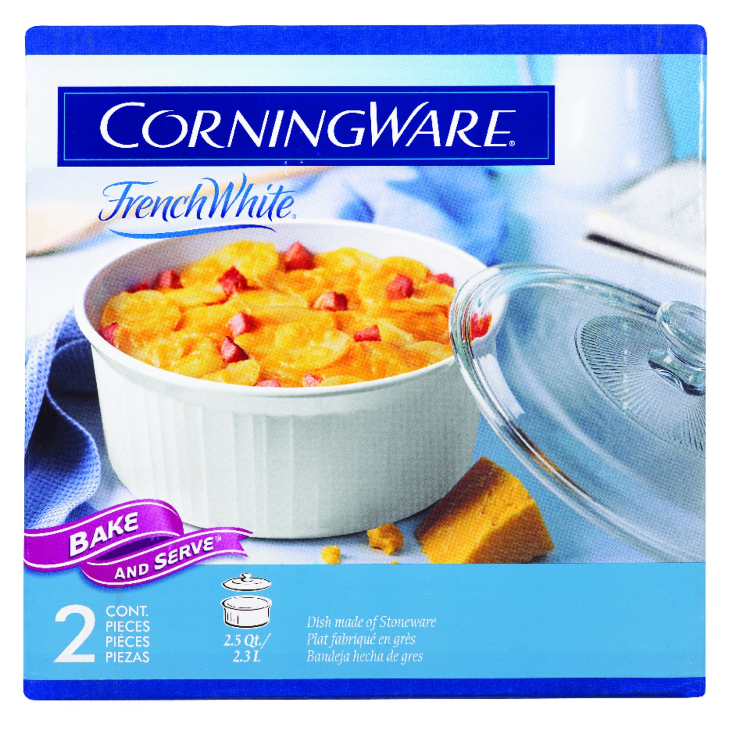 Corningware 10 in. W X 10 in. L Casserole Pan White