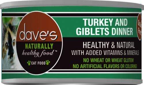 Dave's Naturally Healthy Turkey and Giblets Pate Dinner Canned Cat Foo