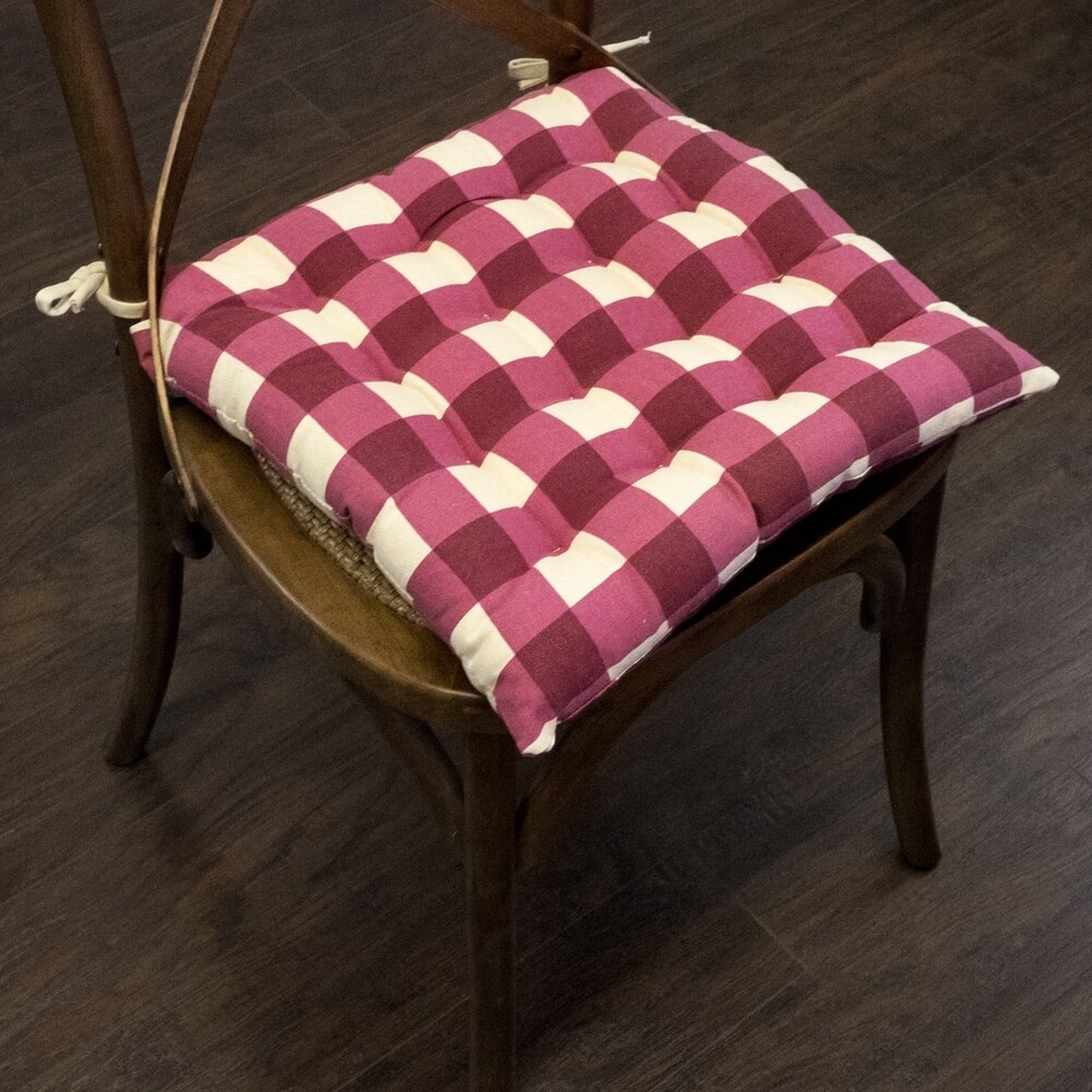 Buffalo Check Tufted Chair Pads (16\