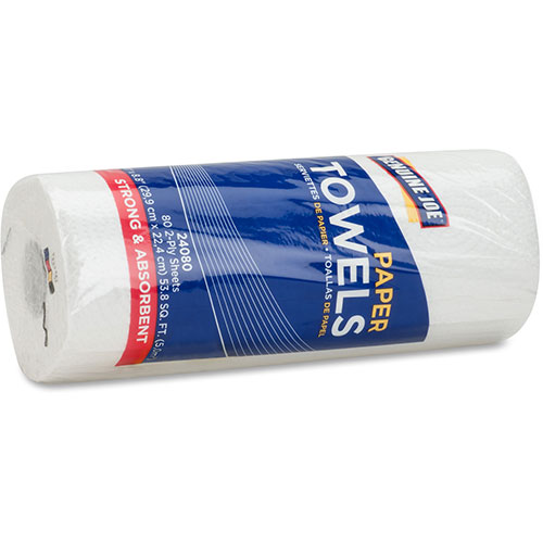 Genuine Joe 24080 White 2 Ply Household Roll Paper Towels | 11