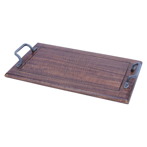 A amp b Home Wooden Tray With Metal Handles 13 8x3 2x24 quot