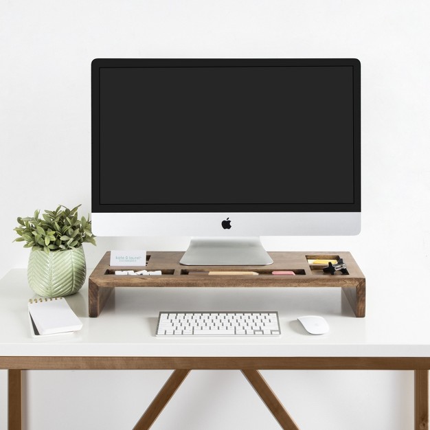 Kate And Laurel Briggs Desktop Wood Monitor Stand