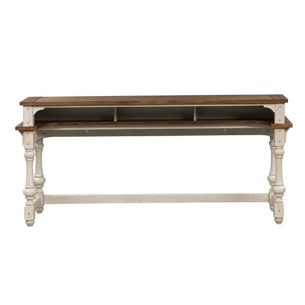 Morgan Creek Antique White with Tobacco 4 Piece Console Table Set