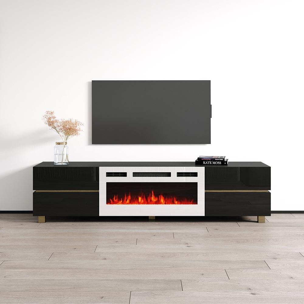 Bono 01 WH EF Fireplace TV Stand