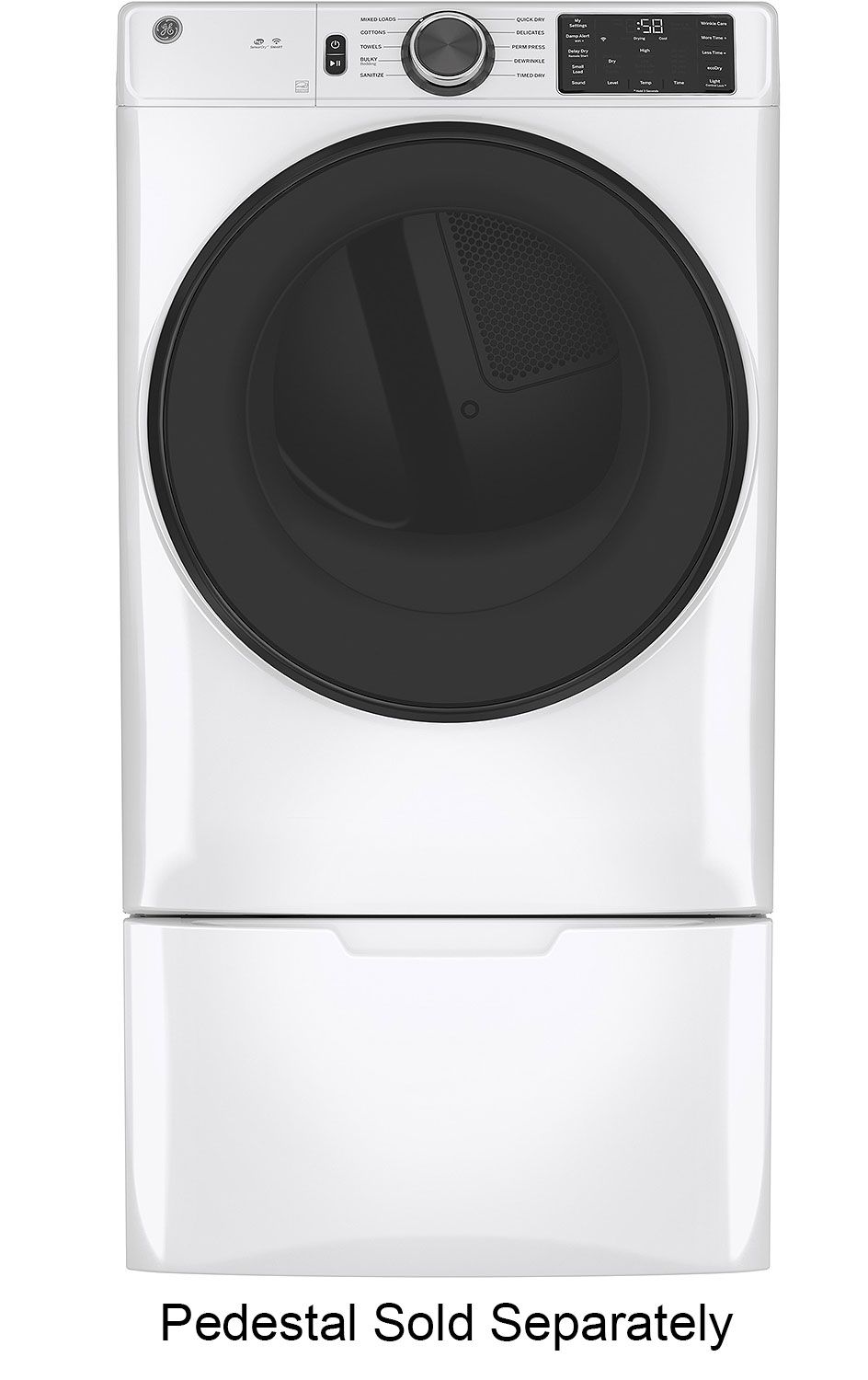 GE ADA 7.8 Cu. Ft. White Smart Front Load Gas Dryer With Sanitize Cycle