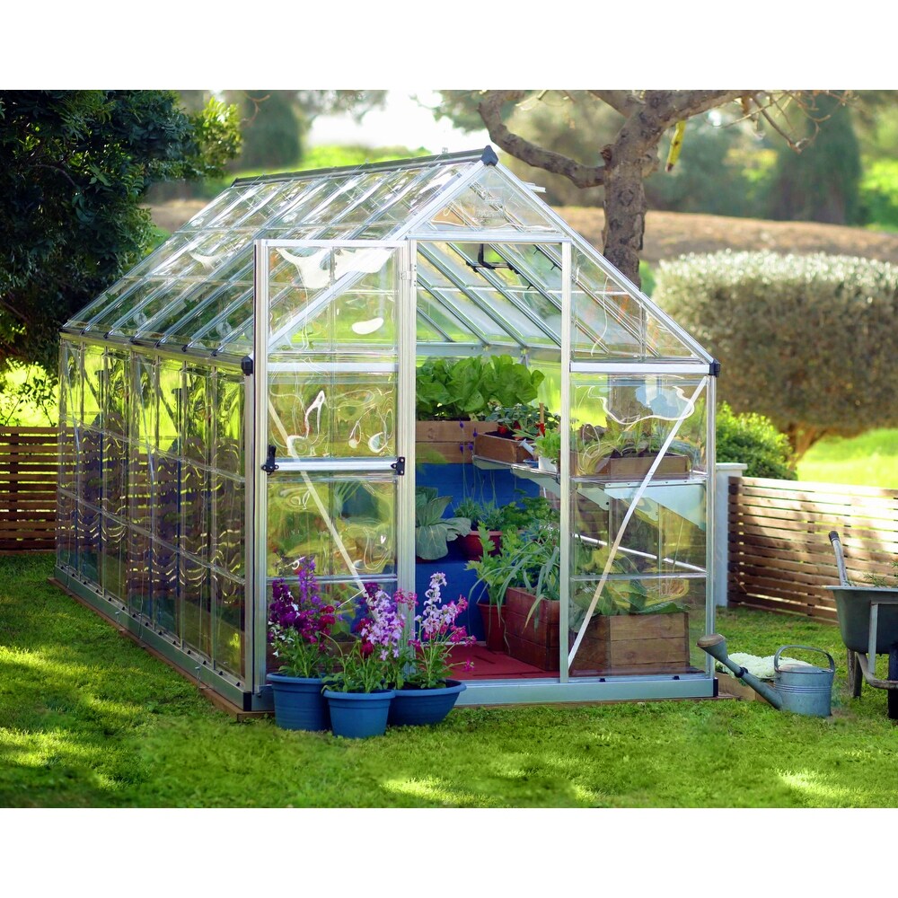 Harmony 6 ft. Silver   Grey /Clear DIY Greenhouse Kit