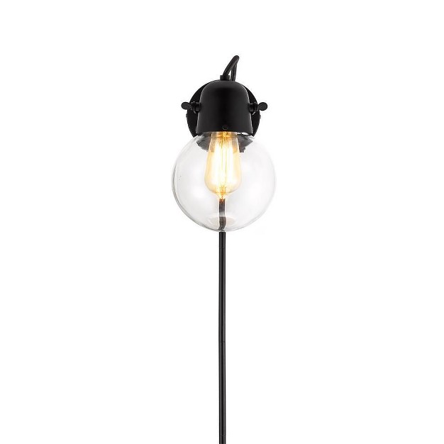 Mid century Glass Globe Plug in Wall Light Mount Sconce includes Led Light Bulb Dark Bronze Cresswell Lighting