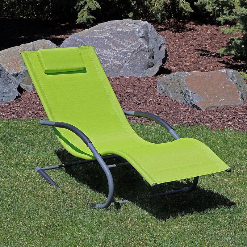 Ultimate Patio Rocking Wave Lounger W/ Pillow