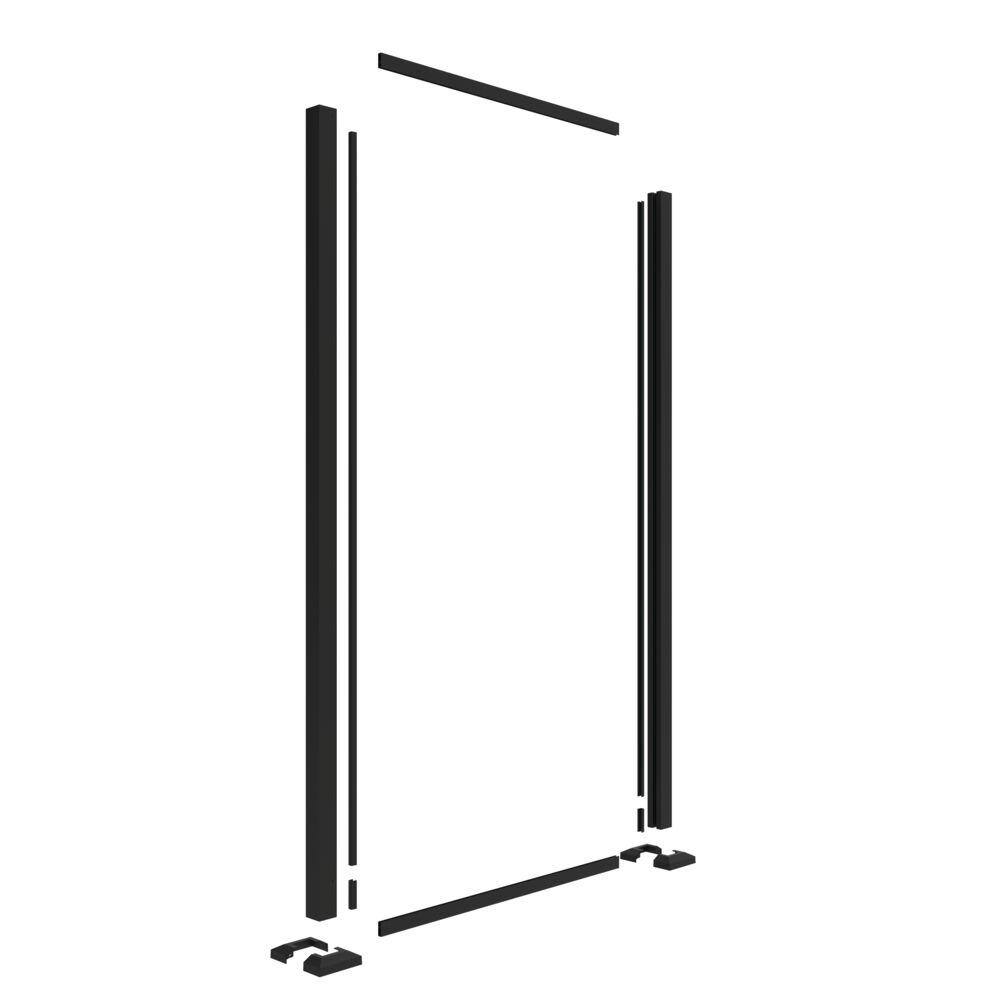 Barrette Outdoor Living 3 ft. x 6 ft. Matte Black Aluminum Decorative Screen Panel Frame Kit 73050437