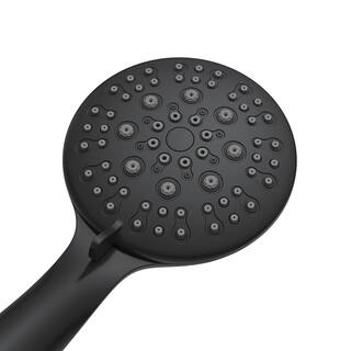 GIVING TREE 5-Spray Patterns 4.7 in. Wall Mount 2-in-1 Handheld Shower Head Replacement in Matte Black HDFFBT703PJ-MB