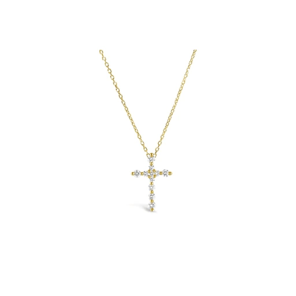 Stia  Charm & Chain Necklace Prong Cross