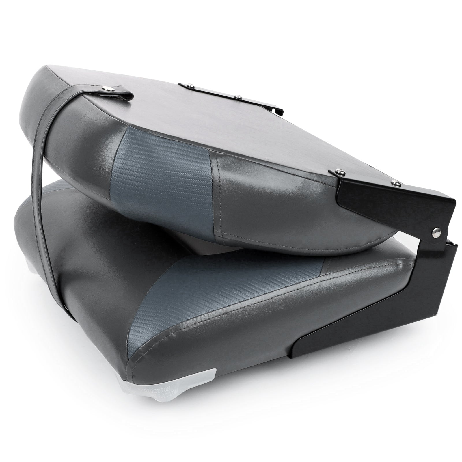 NORTHCAPTAIN Deluxe White/Charcoal/Charcoal Low Back Folding Boat Seat， 2 Seats